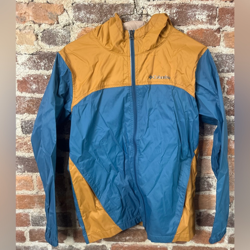 Columbia Boy’s Blue and Tan Rain Jacket